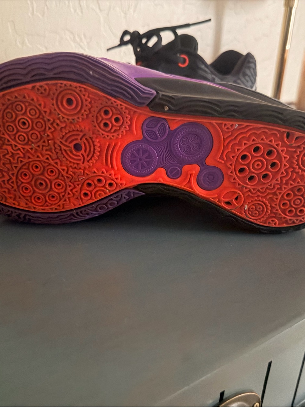 Women’s Black Sneakers with Red & Purple Outsole